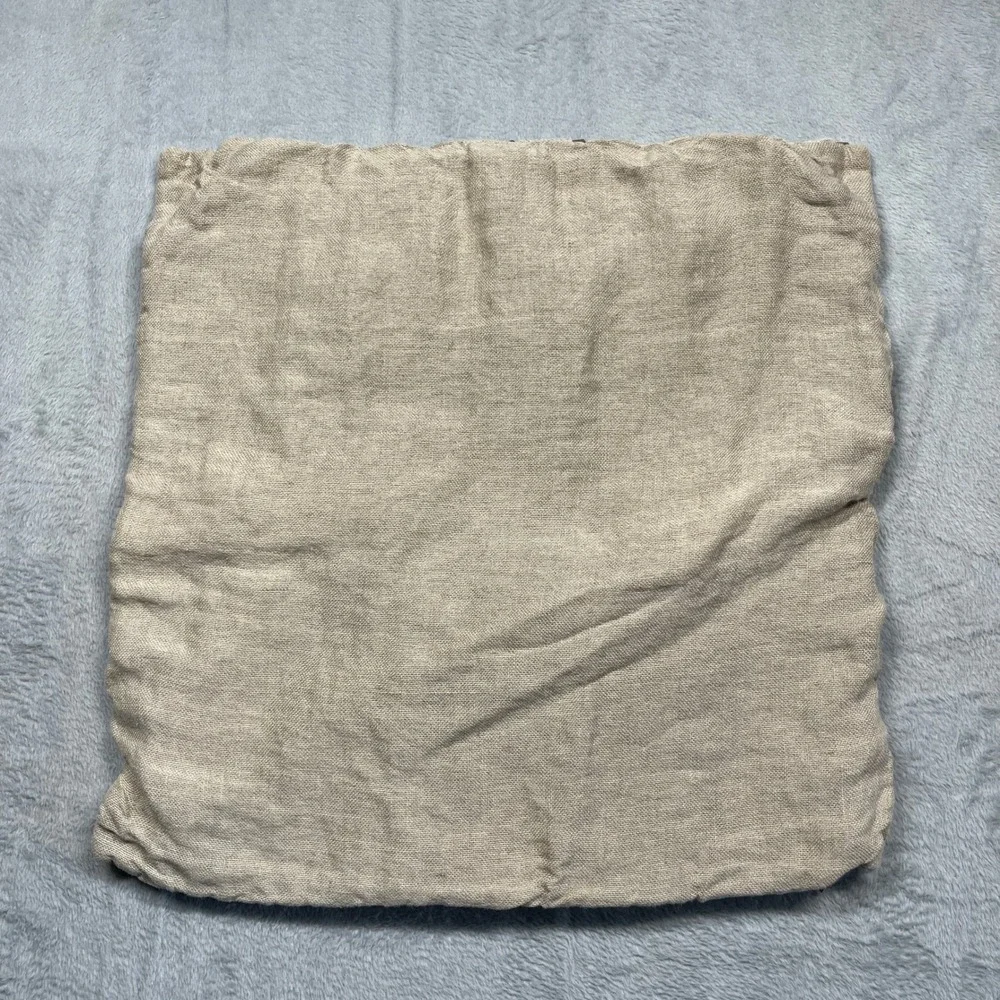 Crate & Barrel Midori Pillow Cover 20x20 Neutral Beige Brown Ruffled Textured
